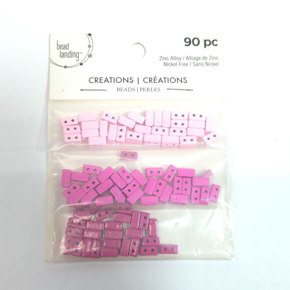 Bead Landing Light Pink Metallic Zinc Alloy Craft Spacer Beads 90 pc NIP